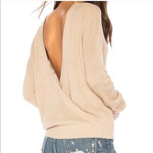 Splendid faux wrap reversible sweater top M PURPLE